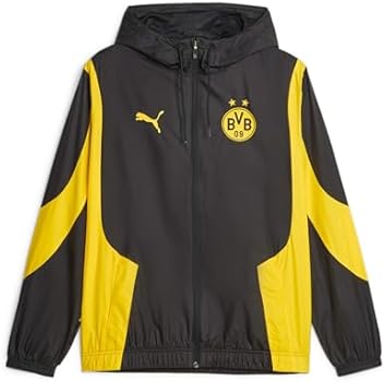 PUMA BORUSSIA Dortmund Prematch Erkek Dokuma Futbol Ceketi (PUMA