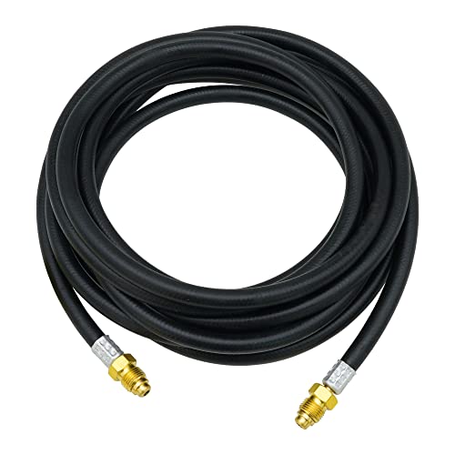 Image of Inert Gas Welding Hose - Argon CO2 Flow Meter Gas Regulator Adapter Hose, 5 /8 inch UNF-18RH Fittings for Mig Tig (Black, 20FT)