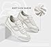 LUCKY STEP Women's Retro Fashion Sneakers Thin Sole Casual Walking Lightweight Tennis Trainers Running Gym Workout Classic Comfortable Athletic Shoes(White/Grey,8)