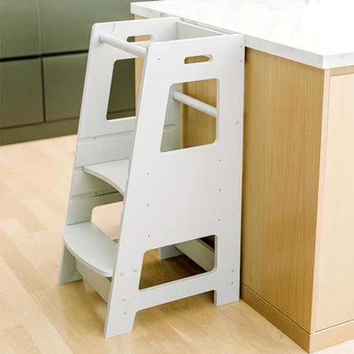 Child Standing Tower Kids Kitchen Step Stool Toddler Wood Stepping Stool - Children's Mon...