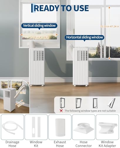 Image of Garvee 8000 BTU Portable Air Conditioner Smart 3‑in‑1 Cool,Covers 350 Sq.ft