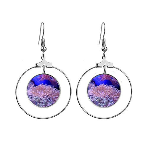 Boucles d'oreilles nature et océan au motif corail, finition haut de gamme