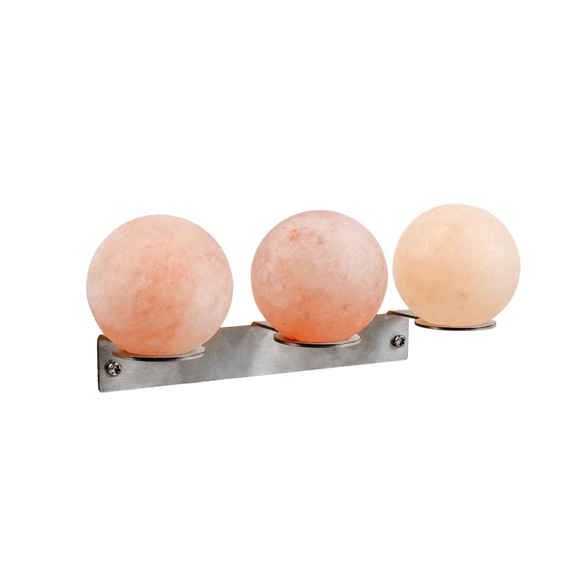 Boules de sel de l'Himalayan avec support mural en acier inoxydable - Purificateur d'air naturel pour sauna (3 pièces avec support mural)