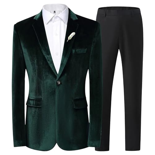 Blazer en velours homme coupe ajustée à un bouton veste costume hiver