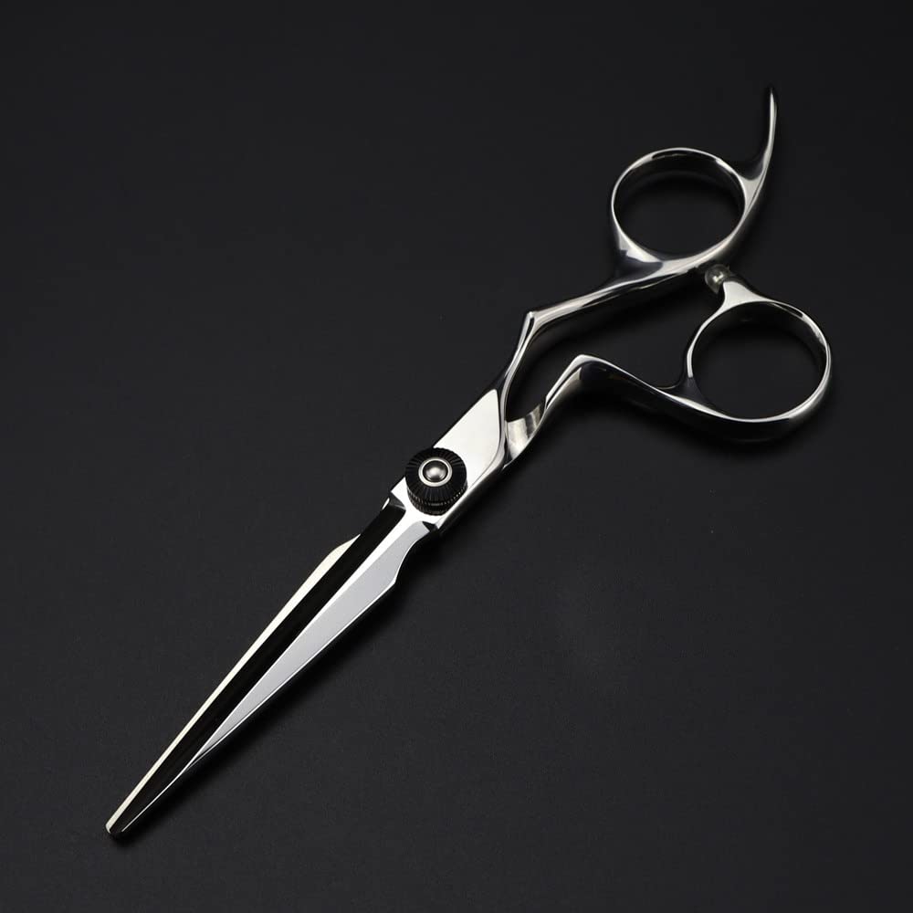 Tijeras de peluquero para cortar el cabello, tijeras de pelo curvadas exclusivas de acero 440c de 6 pulgadas, tijeras de corte de peluquero para adelgazar, tijeras de peluquería() (juego B)