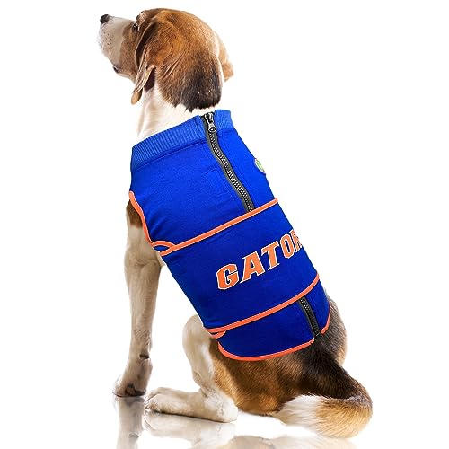NCAA Florida Gators Dog Anxiety Shirt Calming Soothing Vest, for Dogs & Cats with Anxiety, Fears, Fireworks, Loud Noises, Dark, Lonely Keeps Dogs Calm & Feeling Safe, Relaxing Jacket, Large