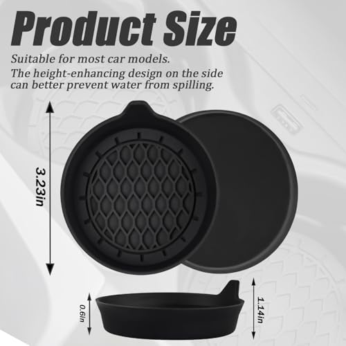 WJS 4 Pack Portavasos de Silicona para Auto Negro miniatura 2