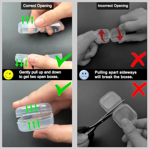 Image of DUOFIRE Bead Organizer 12 Pack Clear Small Plastic Containers 1.3x1.3x0.7in