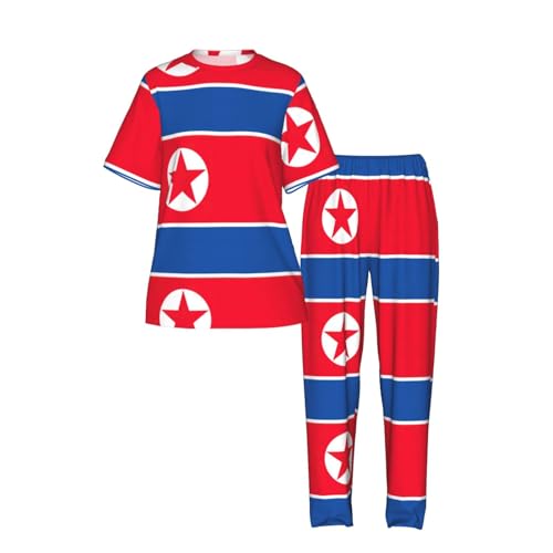 Pyjama confortable femme manches courtes imprimé coréen ample - 4