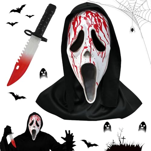 Masque fantôme d'Halloween idéal pour animer une chasse aux bonbons nocturne