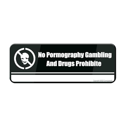 Acrylic Sign For Wallpublic Reminder Sign No Pornography Gambling And Drugs Prohibite Sign For Office Restaurants Hotels Supermarket Supplies 3x10 Inch