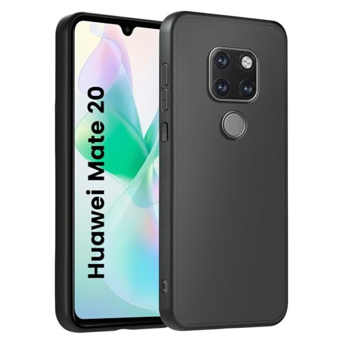 HuwaiH Funda para Huawei Mate 20, antigolpes, protección de cámara mejorada, antiarañazos, antideslizante, compatible con carga inalámbrica, funda antihuellas (negro)