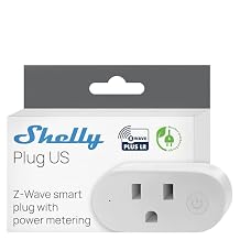 Shelly Wave Plug US LR | Z-Wave Long Range Smart Plug with Power Monitoring 15 A | Home Automation | iOS Android App | Low Power Consumption | Smart Schedules & Scenes | Bulletproof Security