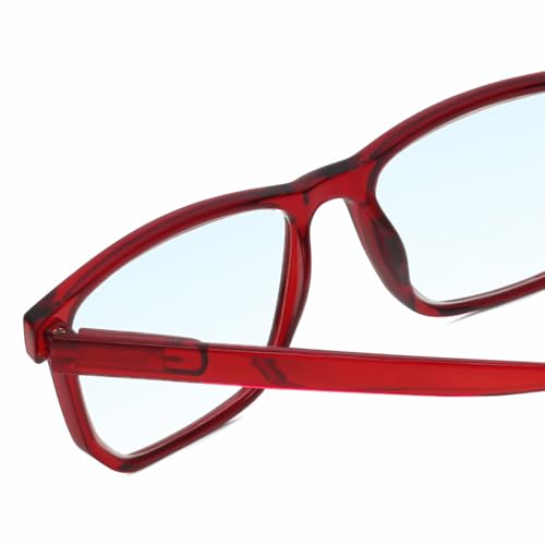Image of Calabria R861 Rectangular Blue Light Blocking Reading Glasses Men Women Trendy Eyeglass Work Gaming Computer Readers w /Case