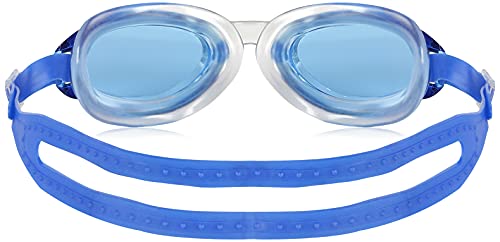 Image of I-SWIM LADIES COSTUME IS-103 ROYAL /PINK DOTS SIZE 2XL WITH GOGGLES SILICON JOINTLESS WITH BOX BLUE