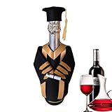 Graduation Ceremony Gaun Bottle, Aislamiento Botella de Vino Cubierta de Botella de Vino de Ceremonia Chaqueta de Vino -Departamento de Botella de Vino con Topper Sombrero Fieltro Tapa de