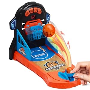 Desktop Basketball Shooting Game – Interactive Tabletop Basketball Court with Moving Basket, Lights, and Scoring – Fun Sports Novelty Toy for Exciting Birthday Gifts