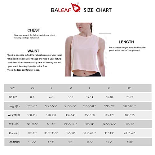 BALEAF Women\'s Workout Sleeveless Shirts Quick Dry Cropped Tank Tops Loose Fit Muscle Shirts Athletic Gym Yoga Tops Pink Size S