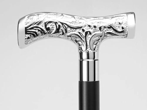 Walking Stick Cane Brass Silver Finish Antique Vintage Derby Walking Cane Wooden Walking Stick Brass Handle Adjustable Cane A Great Gift Item for Elders by Genuine Antique