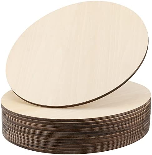 SEHOI 12 PCS 12 Inch Round Wood Circles,1/4 Inch Thick Wood Cutout, Unfinished Wood Circles for Crafts, Door Hanger, Wall Art, DIY and Decorations
