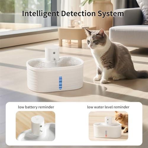 Fuente de agua recargable para gatos 2.5L inalámbrica miniatura 5