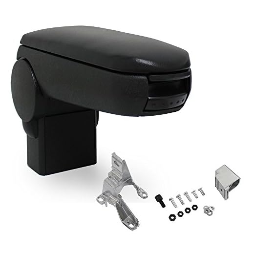 pro.tec Mittelarmlehne Passgenaue Mittelarmlehne Armauflage gepolstert Konsole hochklappbar Armauflage mit Staufach gepolstert Kunst Leder schwarz