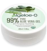 Algeloe-O Organic Aloe Vera Gel 99% Pure Natural made with USDA Certified Aloe Vera Paraben, sul...