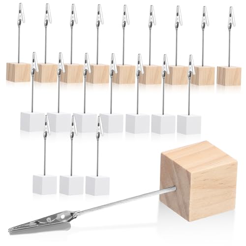 TIDTALEO 20 個原木製スリッシュ便箋クリップ 両端メモホルダークリップ付