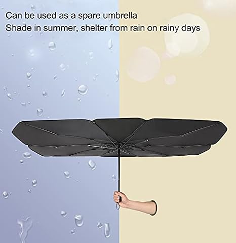 HIWIND Car Windshield Sunshade High Quality Car Umbrella Sunshade UV Block Car Windshield Full Cover and Foldable Sunshade for Most Vehicles