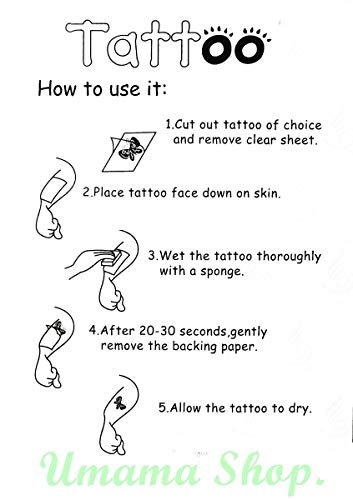 Umama Lot Of 3 Mini Tattoos Red Hearts Temporary Tattoos Patterned Body Art Waterproof Mens Womens Kids Fancy Hearts Cartoon Sticker Fun Party Tattoo Fake #TOP3