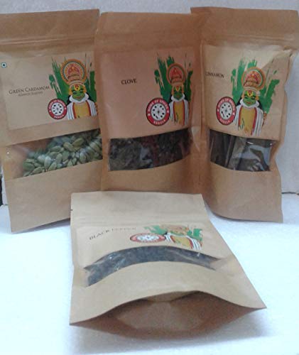 Home Of Spices Indian Spice Collection - 4 Natural Spices From Kerala + 1 Free Pack Of Cumin Seeds (400) #TOP2
