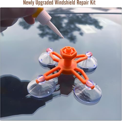 Image of Upgraded Windshield Chip Repair Kit - Instant Fix for Chips, Cracks,(Tangerine Black)