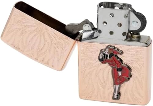 Encendedor Zippo Oil con diseño rosa dorado doble cara miniatura 3