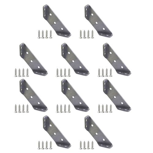 10 soportes de esquina de acero inoxidable para muebles y estantes