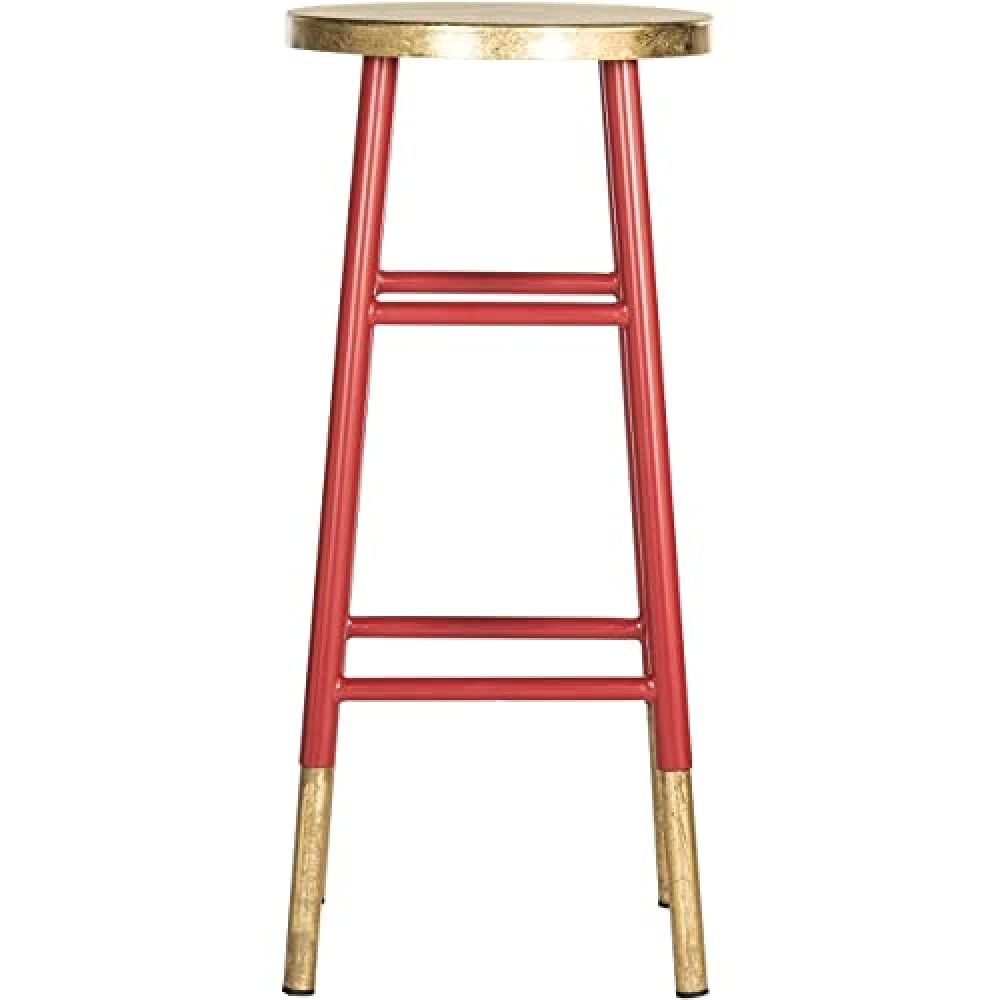 Tabouret de bar fer forgé haut de gamme Lugo rouge et or
