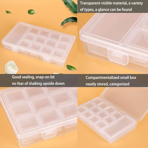 Image of 13 in 1 Diamond Art Storage Containers with Lids, Transparent Organizer Box,Diamond art accessories-divided storage box,Jewelry Storage Case, Portable Labeled Trays for Home & Travel
