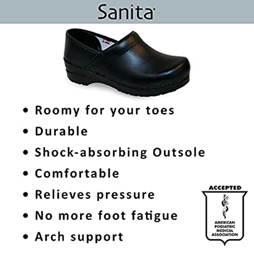 Sanita PU-Coated Leather Professional Clogs for Men - Arch Support, Durable, Closed-Back Slip-On Shoes3