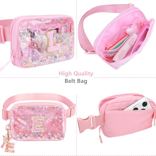 Image of Initial Fanny Pack for Girls - Belt Bag for Teens Kid Teen Girl Kid Birthday Gift Pink N