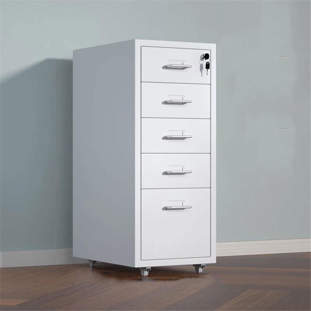 File Cabinet / Printer Stand Thickened Cold-rolled Steel Chest of Drawers Storage Cabinet Multifunctional Data Organizer Cabinet 5 Layer Large Capacity Office File Cabinet Filing Cabinet for Home Offi