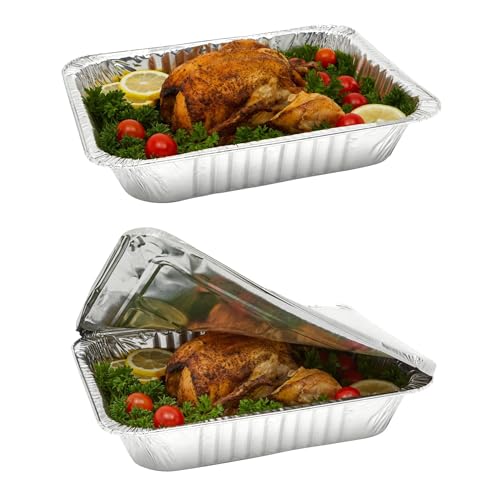 image for Waytiffer Disposable (25pack) 9x13 Aluminum Foil Pans with Lids, Half 