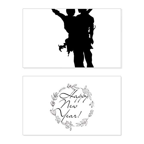 Tarjeta conmemorativa de Año Nuevo con diseño de danza para felicitar a tus seres queridos