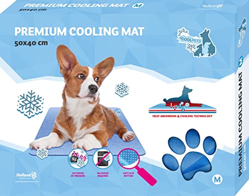COOLPETS Premium Kühlmatte - Geeignet für Hunde - rutschfest - Kühlung für Ihr Haustier - 50x40cm - M Cover