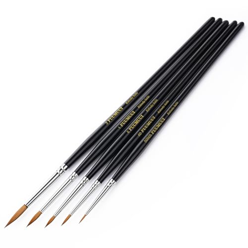 Kolinsky Sable Miniature Watercolor Brushes, Fuumuui 5pcs Professional Small Detail Paint Brushes for Watercolor Gouache Ink and More - Round #00000, #00, #0, #1, #3 by Fuumuui - Image 5
