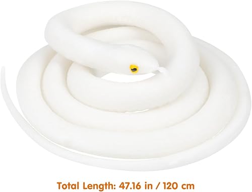 Miniatura 2 de TOYANDONA Serpiente de goma realista serpiente de goma de juguete blanco falso realista serpiente juguetes educativos para niños broma prop