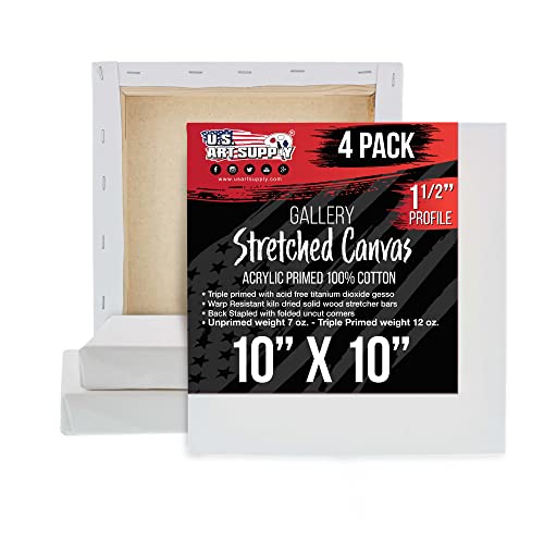 US Art Supply 10 Piece Stretched Canvas