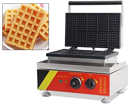 Gaufrier carré 1500W avec plaques antiadhésives et contrôle de température