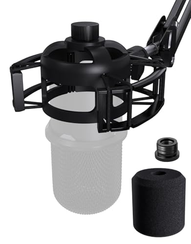 Etour Metall Mikrofonspinne [Passgenau für HyperX SoloCast ], Shock Mount Stoßdämpferhalterung, Anti-Vibrations-Federung, elastische Stoßhalterung, Clip-Mikrofonständer mit Schraubadapter