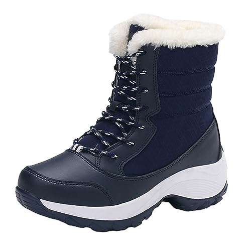 Women's Winter Warm Lightweight Mid-Calf Snow Boots Outdoor Lace-up Non-Slip Waterproof Casual Ankle-Support Short Booties Fashionable Winter Boots3