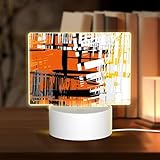  FEYUNYAN Veilleuse moderne LED en acrylique à 3 couleurs avec contrôle tactile pour chambre à coucher, table de chevet, palette de couleurs vives, lampe décorative rectangulaire, lampe alimentée par