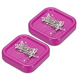 PATIKIL 2 soportes magnéticos para alfileres, soporte magnético para clips de papel, para coser y acolchar, color rosa